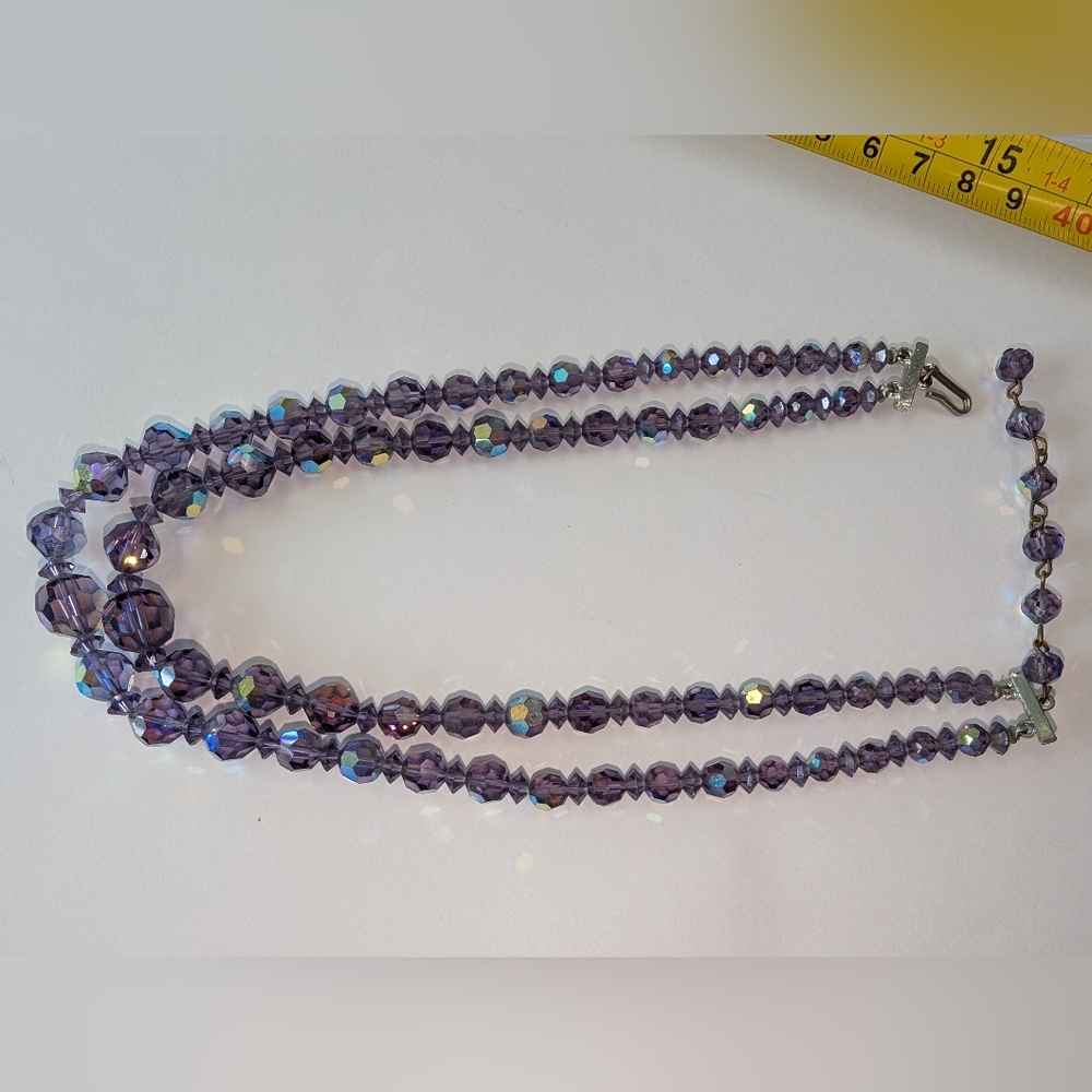 EVC PURPLE AB CRYSTAL NECKLACE - Picture 9 of 10